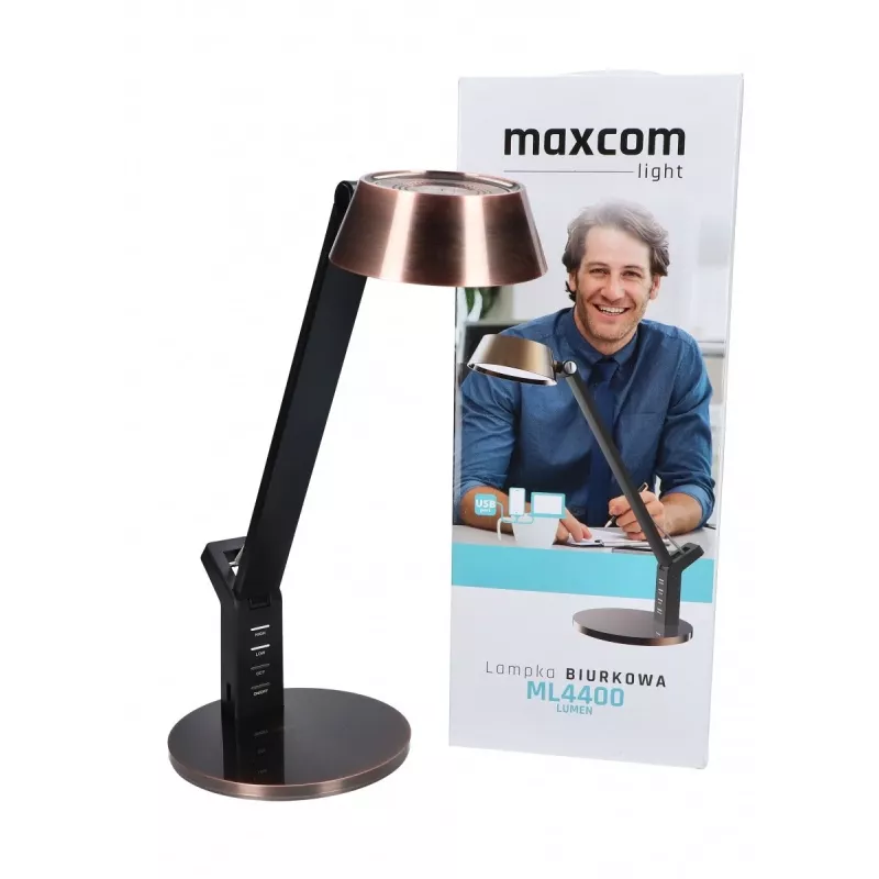 LED-työpöytävalaisin MAXCOM ML 4400 — 4400 lumenia, kupariviimeistely