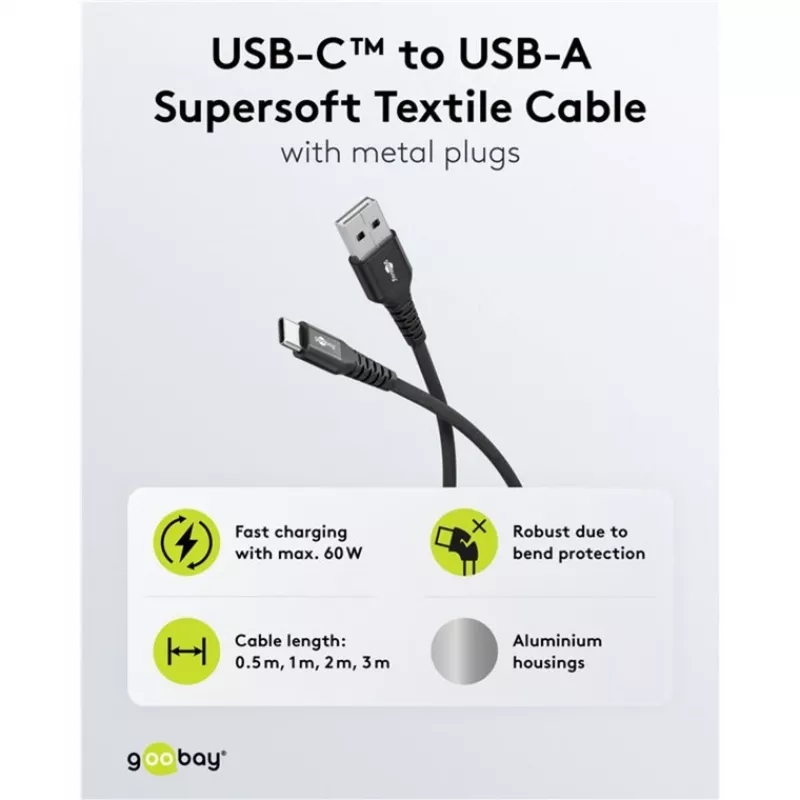 Goobay 74526 USB-kaapeli musta