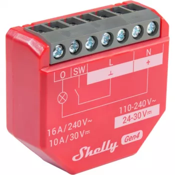Shelly · Flush-Mount·1PM Gen4 2 kpl:n pakkaus · rele · max 16A · 1 kanava · mittausominaisuus · (Shelly_1PM_Gen4_2er)