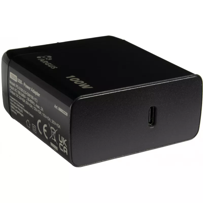 PD-laturi INTER-TECH PD-3100 100W USB-C musta pika-virtalähde