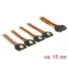SATA-kaapeli DeLOCK 60156 0,15 m SATA 15-pin 4 x SATA 15-pin monivärinen
