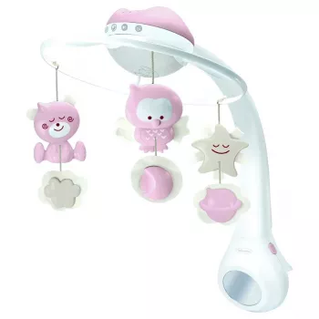 Vauvamusiikkiboksi B-kids 3in1 Infantino 150302050 – puuteriroosa, 3-in-1 rauhoittava lelu