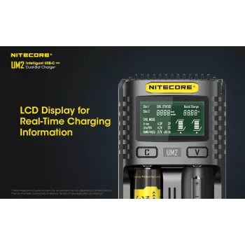 Nitecore UM2 akkulaturi kotitalousparisto DC litiumioni nikkelikadmium
