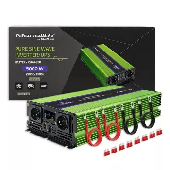 Qoltec Monolith virtasovitin/invertteri auto 5000 W vihreä