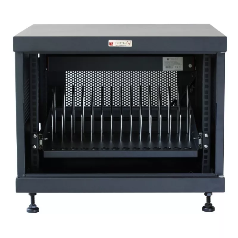 Telinehylly TECHLY 367652 kaapelinhallinta 3M-teippikiinnityksellä, teräs, 550×550×410 mm, musta