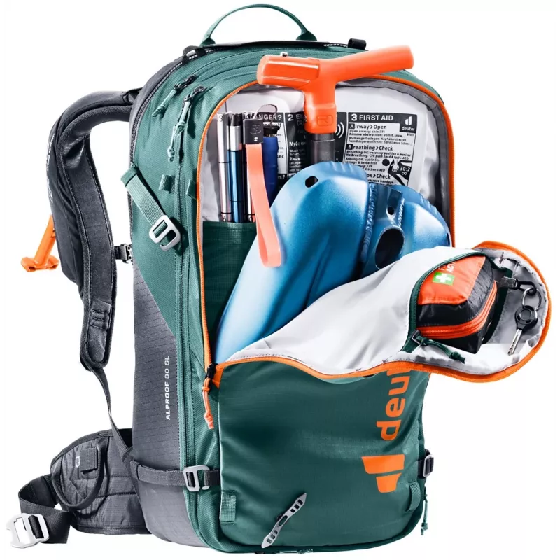 Deuter Alproof 30 SL lumivyöryreppu - musta/vihreä Denim