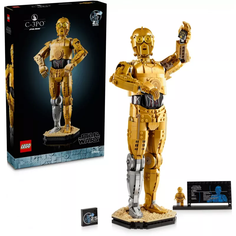 LEGO rakennettava figuuri Star Wars C-3PO malli 75398 — 1 138 osaa, 380 mm keräilykappale