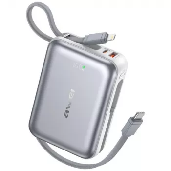 Kannettava varavirtalähde Awei C03 20000mAh 45W lähdöllä ja integroidulla USB-A/USB-C-kaapelilla