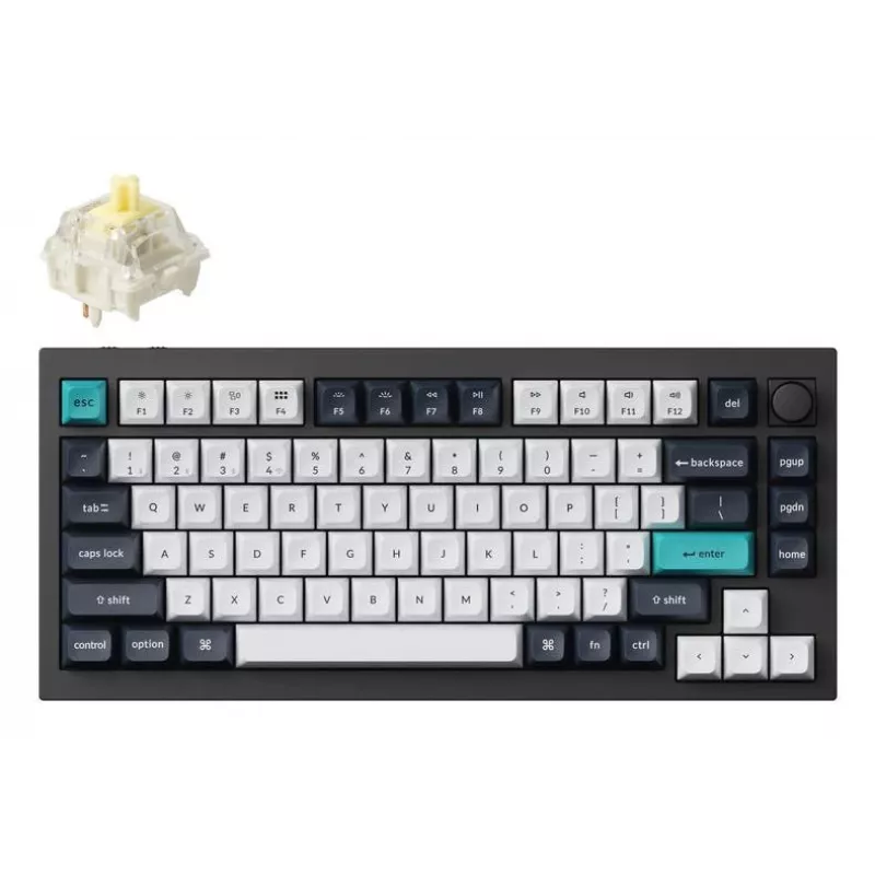Mekaaninen näppäimistö Keychron Q1 Max 75 % Banana-kytkimillä, Carbon Black