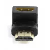 HDMI-sovitin GEMBIRD A-HDMI90-FML, HDMI–HDMI, 90° kulmasovitin, musta
