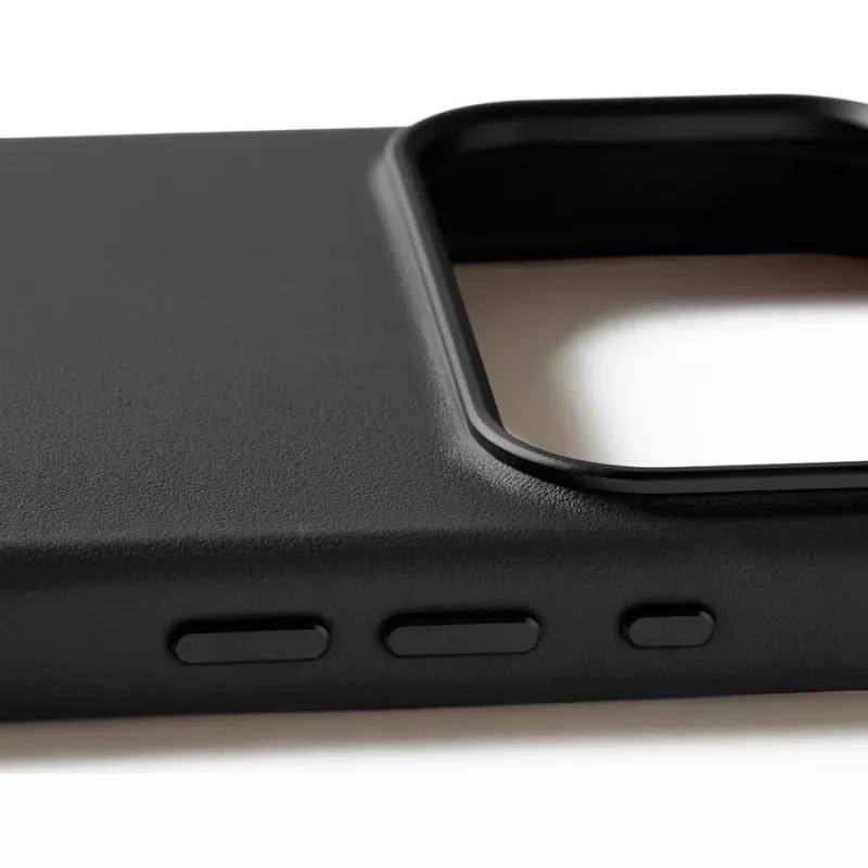 Mujjo Full Leather Case -kotelo iPhone 17 Pro Max musta