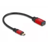 USB-sovitin DeLOCK 60172 USB Type-C uros - USB Type-A naaras 10 Gbit/s 15 cm punainen metalli