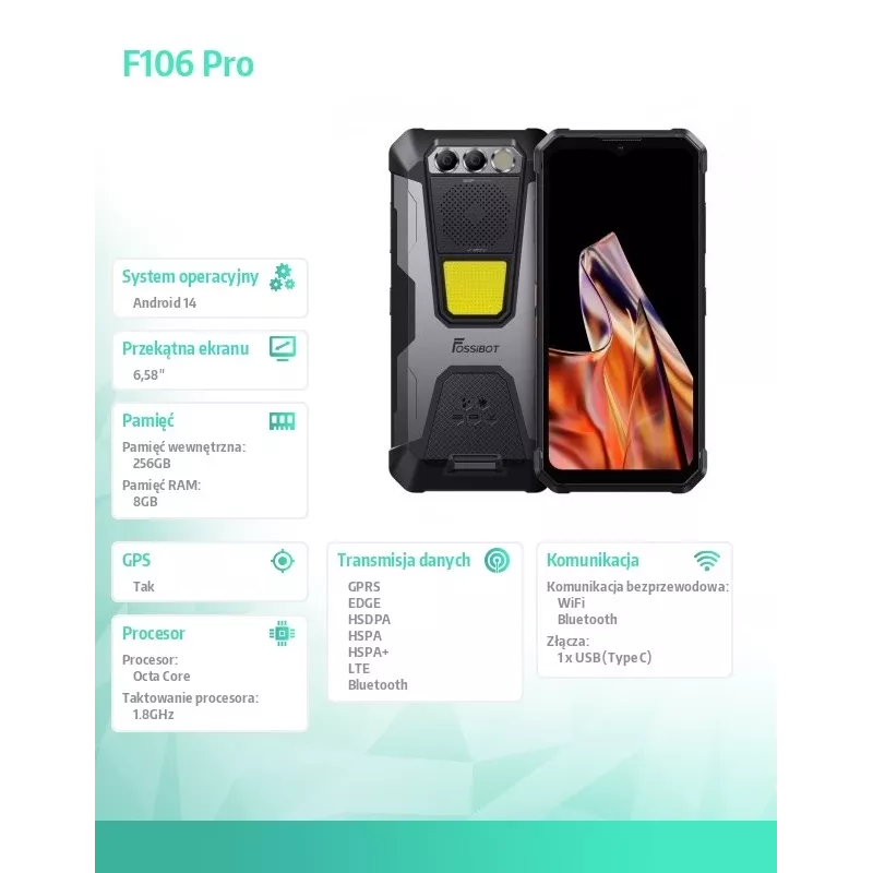Älypuhelin FOSSiBOT F106 Pro musta