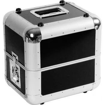 Flightcase Roadinger levykotelo ALU 50/50 pyöristetty musta — alumiini 50×50 formaatti, pyöristetyt kulmat