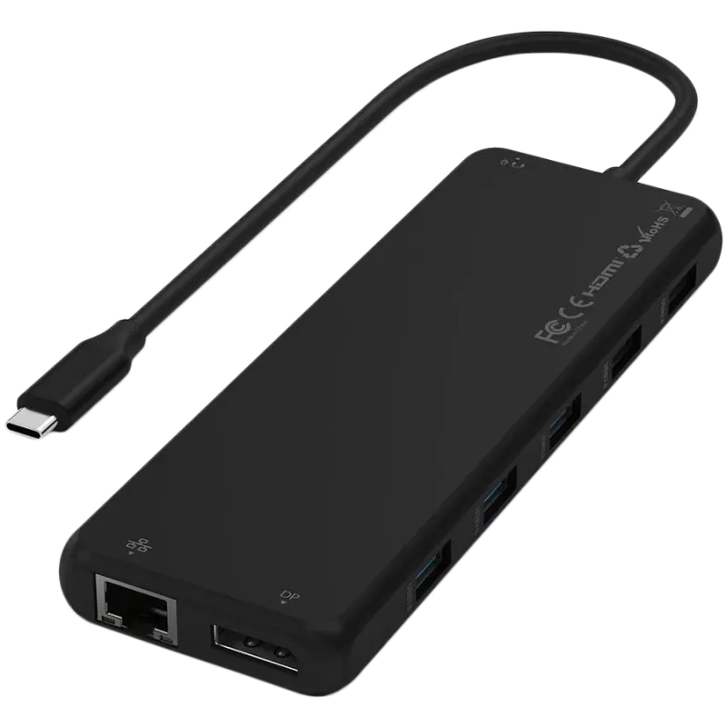 Multiport USB-C -sovitin Satechi ST-P3D13K 13-in-1 triple-display-tuella