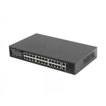 Lanberg kytkin 24X 100MB DSP+/2X Combo Rack 19 360W V2