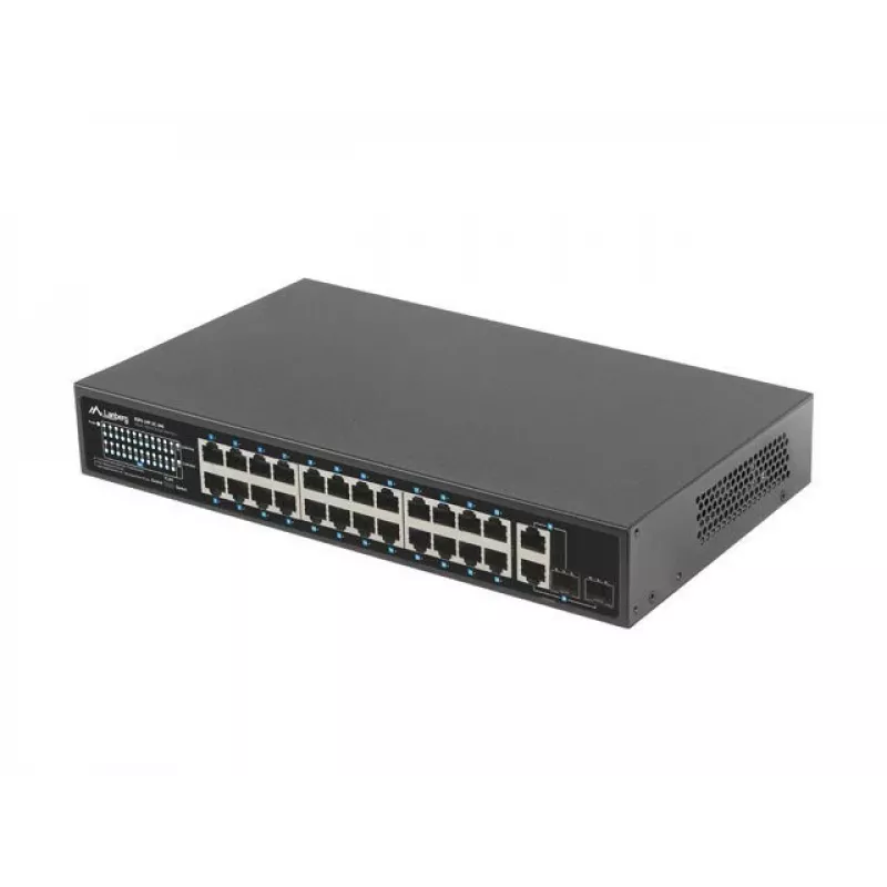 Lanberg kytkin 24X 100MB DSP+/2X Combo Rack 19 360W V2