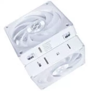 120mm Lian Li UNI FAN 12CL1W3W valkoinen langaton kotelotuuletin — 120mm, PWM-hub-yhteensopiva, modulaarinen