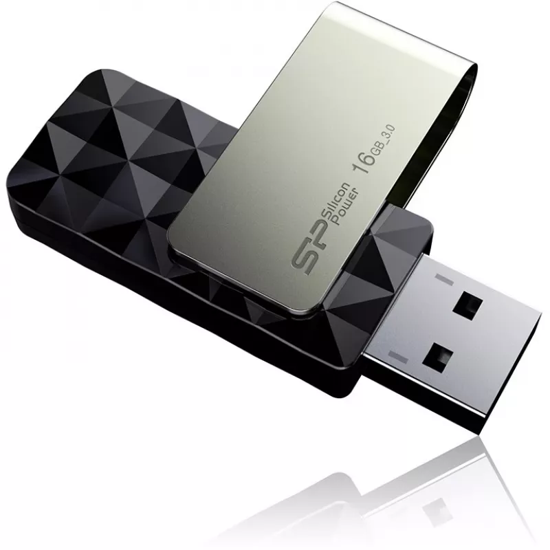 Silicon Power Blaze B30 SP016GBUF3B30V1K USB-muistitikku, 16 GB, USB 3.0, musta