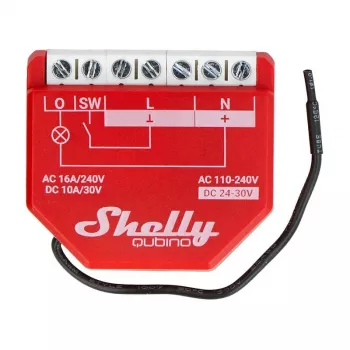 Älykytkin Shelly W 1PM muovi 16A 110–240V, Z-Wave, 868,4 MHz, punainen, 42×37×16 mm