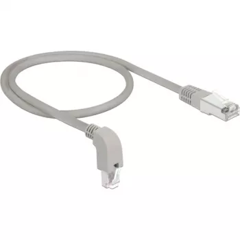 DeLOCK - verkkokaapeli - RJ-45 (M) alaspäin kulma RJ-45 (M) - 50cm - S/FTP - CAT 6a - suojattu, halogeeniton - harmaa (85873)