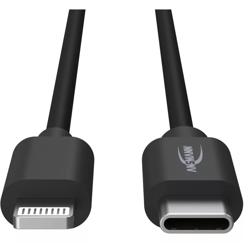 Puhelinkaapeli Ansmann 1700-0106 musta USB C Lightning 0,12 m