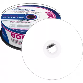 CD-R MediaRange MRPL512 700 MB 52x Inkjet Printable 25 kpl spindeli