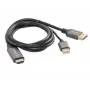 HDMI(M)->DISPLAYPORT(M)-KAAPELI 1M 4K MUSTA LANBERG