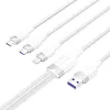 USB 2.0 A – 3-in-1 6A -kaapeli Vention CTRWG 1,5 m valkoinen