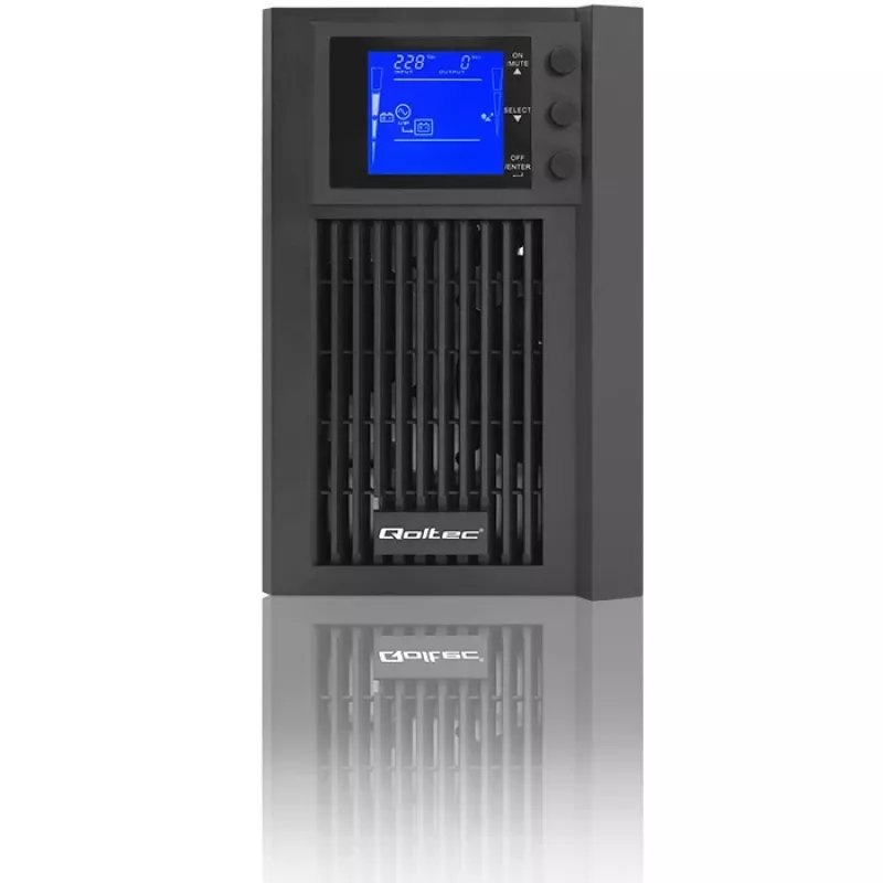 Keskeytymätön virransyöttö QOLTEC 53981 On line 2kVA, 2000 VA kapasiteetti