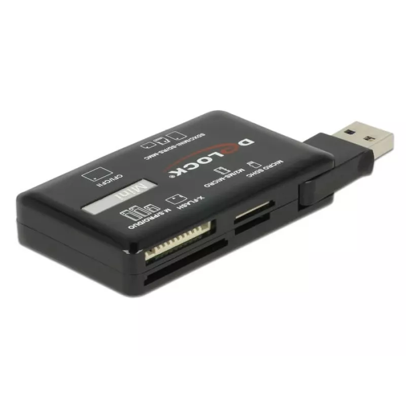 DeLOCK SuperSpeed USB -kortinlukija CF SD Micro SD MS M2 xD 5 Gbps