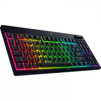 Razer | BlackWidow V4 Low-Profile Tenkeyless HyperSpeed | näppäimistö | langaton | US | Bluetooth | musta | keltaiset kytkimet