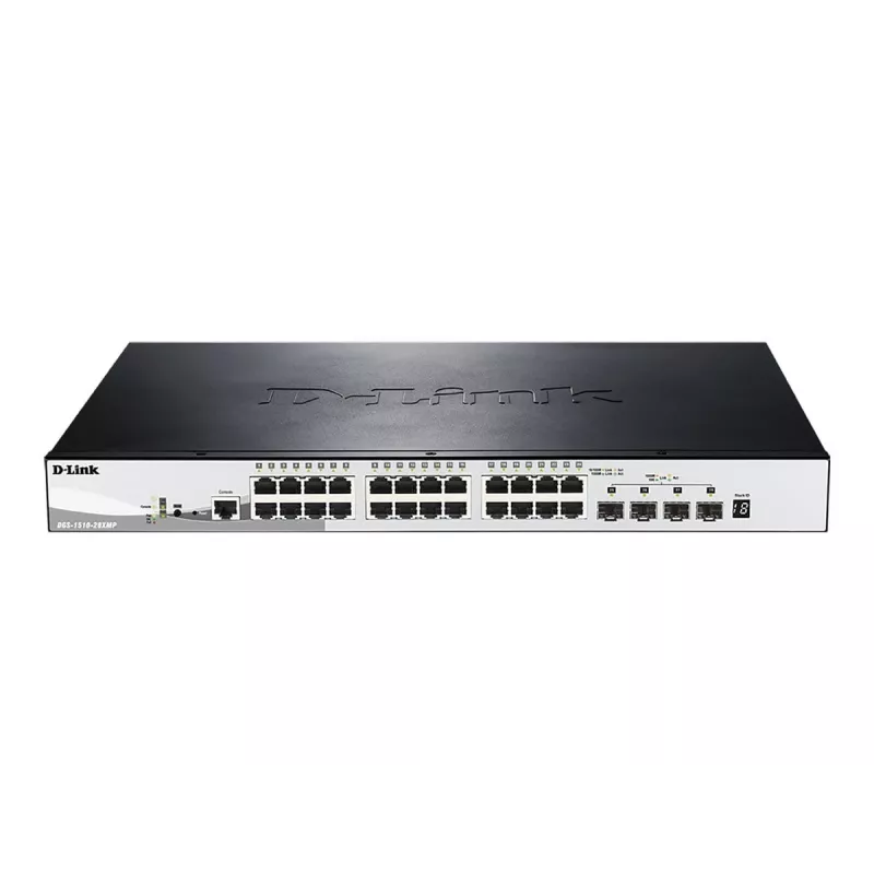 D-Link DGS-1510-28XMP Managed L2/L3 Gigabit Ethernet (10/100/1000) Power over Ethernet (PoE) musta, harmaa