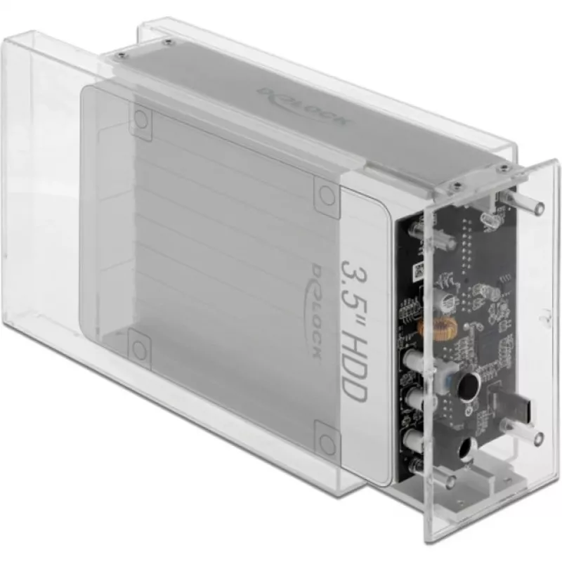 HDD/SSD-kotelo DeLOCK 42624 läpinäkyvä 2,5/3,5 tuumaa