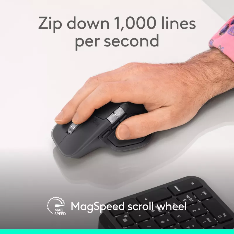 Logitech MX Master 4 for Business hiiri – langaton + Bluetooth, 8000 DPI, grafiitti | Logitech