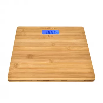 Jata HBAS1489 elektroninen kylpyhuonevaaka, 180 kg, 100 g jaotus, puristettu bambualusta, LCD-näyttö