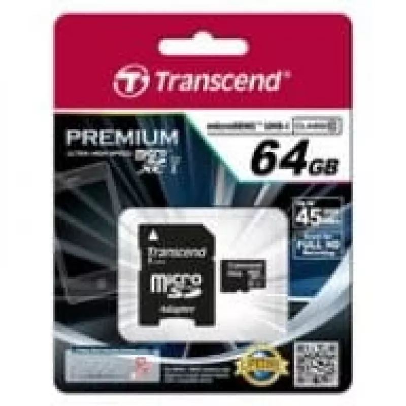 Flash-muisti Transcend 64 GB MicroSDXC UHS-I TS64GUSDU1