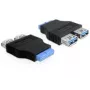 Delock sovitin USB 3.0 pin header -liitäntä > 2 x USB 3.0 -liitäntä - vierekkäin (65324)