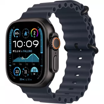 Ranneke Apple 49mm Navy Ocean Band Extension musta titaaniviimeistely