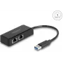 Delock 64194 USB Type-A - 2x Gigabit LAN -sovitin, musta