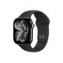 Apple Watch Series 11 GPS + Cellular 42mm musta alumiinikuori ja musta urheiluranneke – M/L | Apple