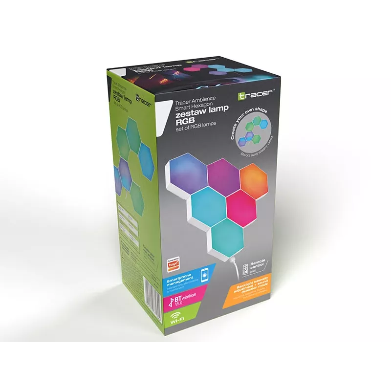Upotettava RGB-LED-paneeli TRACER Smart Hexagon Tracer 47256 Ambience TRAOSW47256