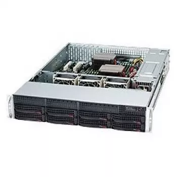 Supermicro SC825 TQC-600LPB - rack-asennus 2U - E-ATX - SATA/SAS - Hot-Swap 600 W - musta (CSE-825TQC-600LPB)