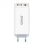 SAVIO LA-07 GaN 65W virtalähde, USB, QC4.0+, PD 3.0, valkoinen