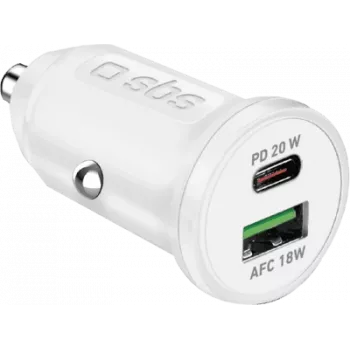 SBS autolaturi 12/24V 1x Type-C PD+ USB 2.1 A valkoinen