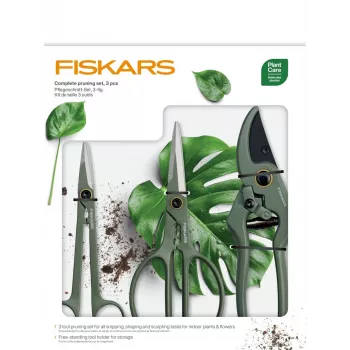 Fiskars kasvienhoitosarja 3-osainen 1075317 — istutuslasta, istutuslapio ja kultivaattori ruukku- ja puutarhakasveille
