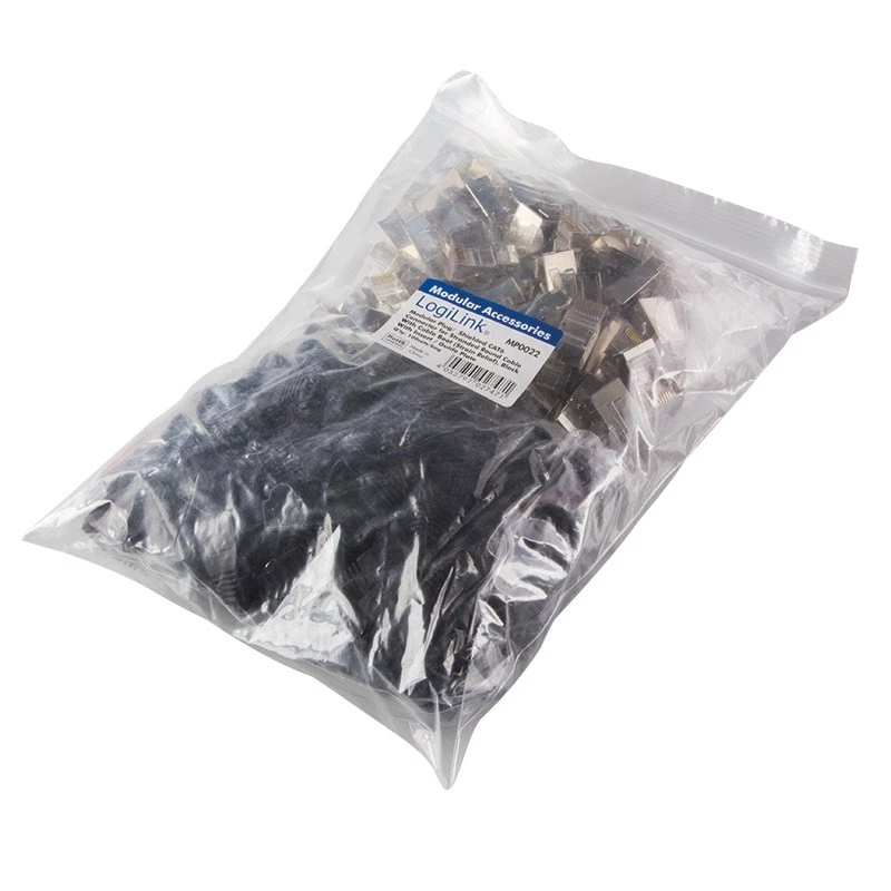 Johdinliitin RJ45 LogiLink MP0022 musta läpinäkyvä
