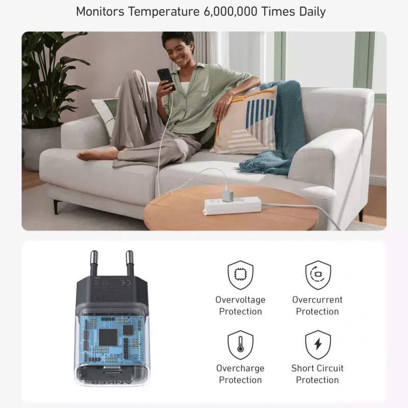 Sisälaturi Anker 511 Nano A2337G11 — 30 W USB-C, musta