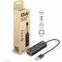 USB-keskitin CLUB3D USB 3.2 Gen1 Type-A 3 liitännällä ja gigabitin Ethernet