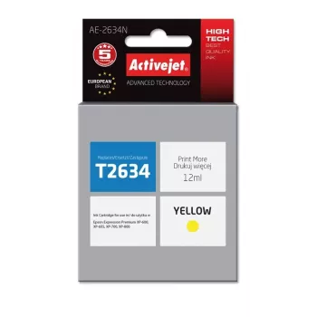 Activejet AE-2634N värikasetti (korvaa Epson 26 T2634; Supreme; 12 ml; keltainen)